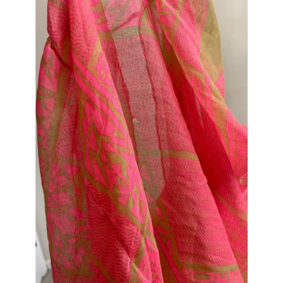 Do everything in Love Tan Neon Pink light weight Infinity Scarf - Picture 10 of 11